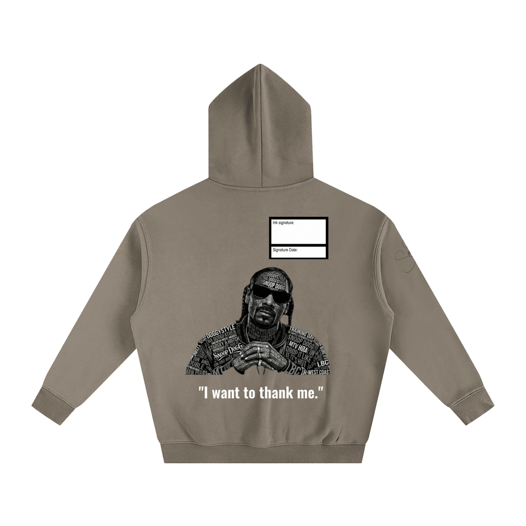 Snoop Dogg Oversize Fleeced Hoodie with Signature and Date Box