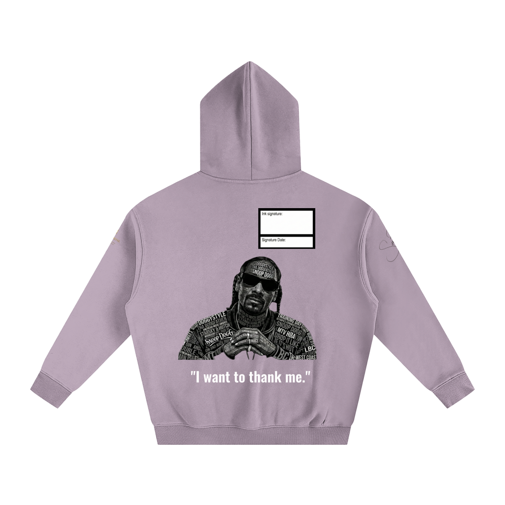 Snoop Dogg Oversize Fleeced Hoodie with Signature and Date Box
