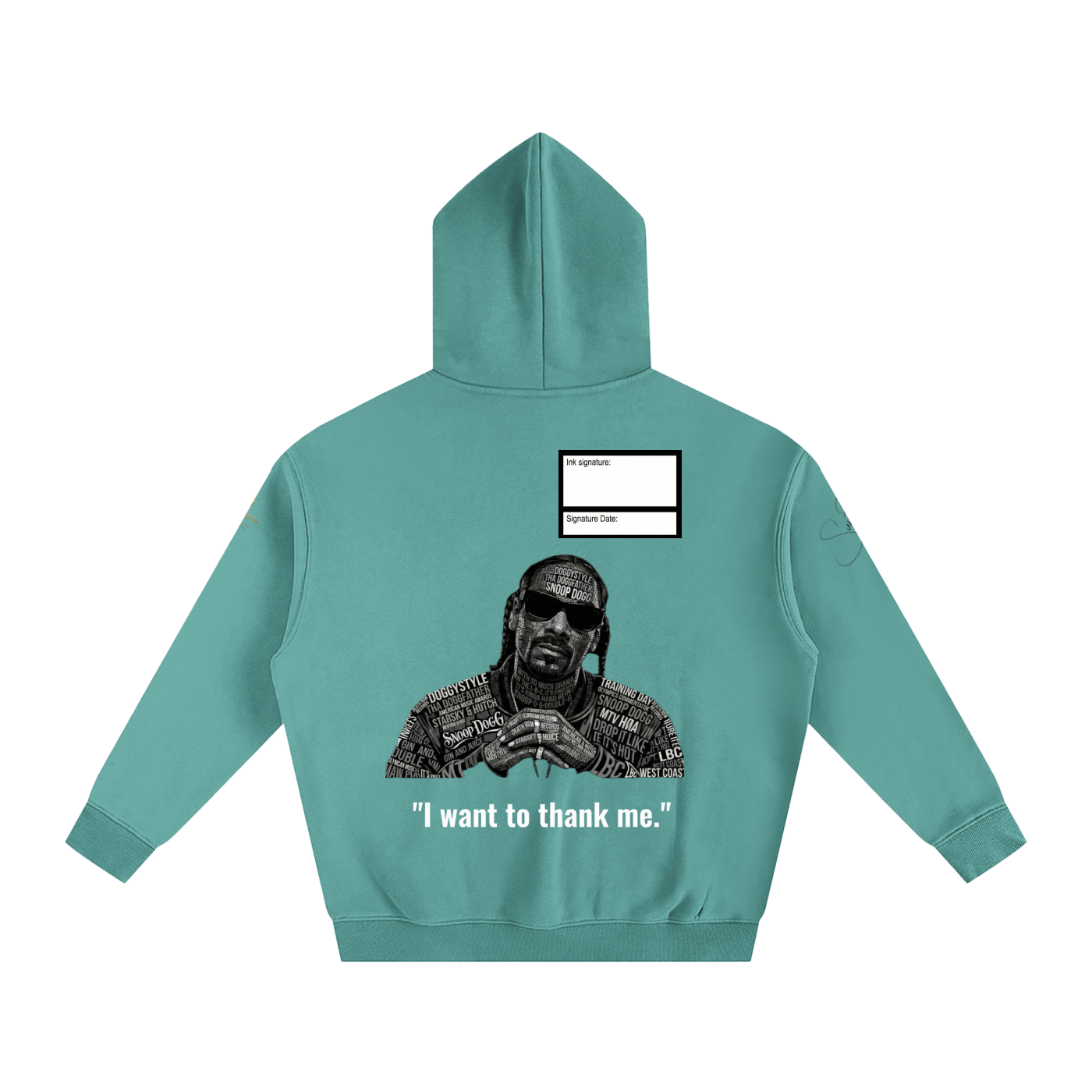 Snoop Dogg Oversize Fleeced Hoodie with Signature and Date Box