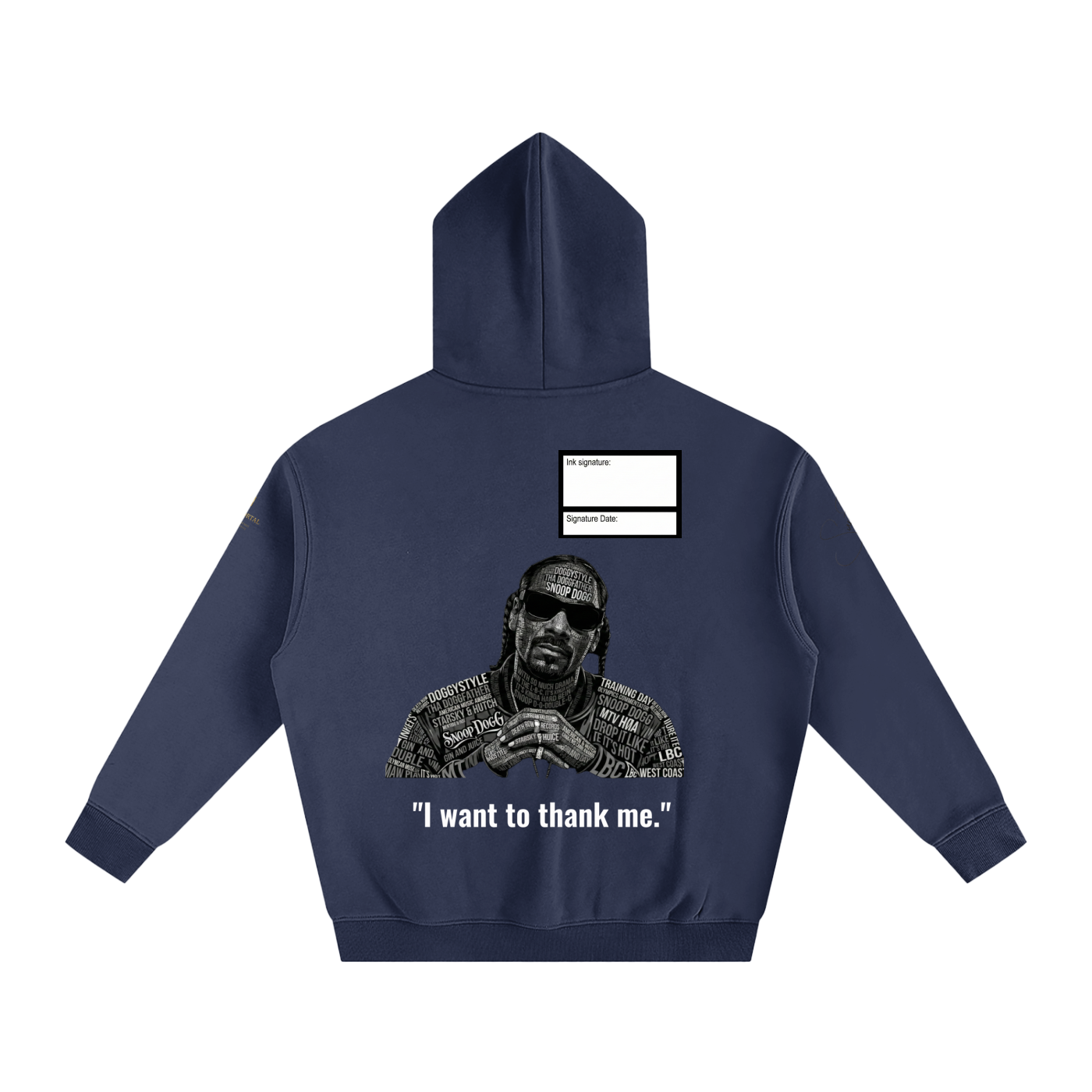 Snoop Dogg Oversize Fleeced Hoodie with Signature and Date Box