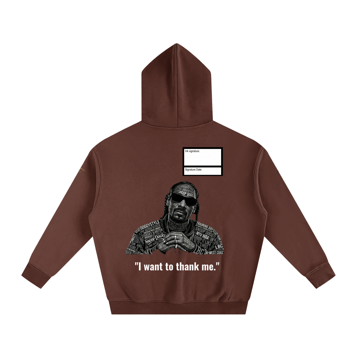 Snoop Dogg Oversize Fleeced Hoodie with Signature and Date Box