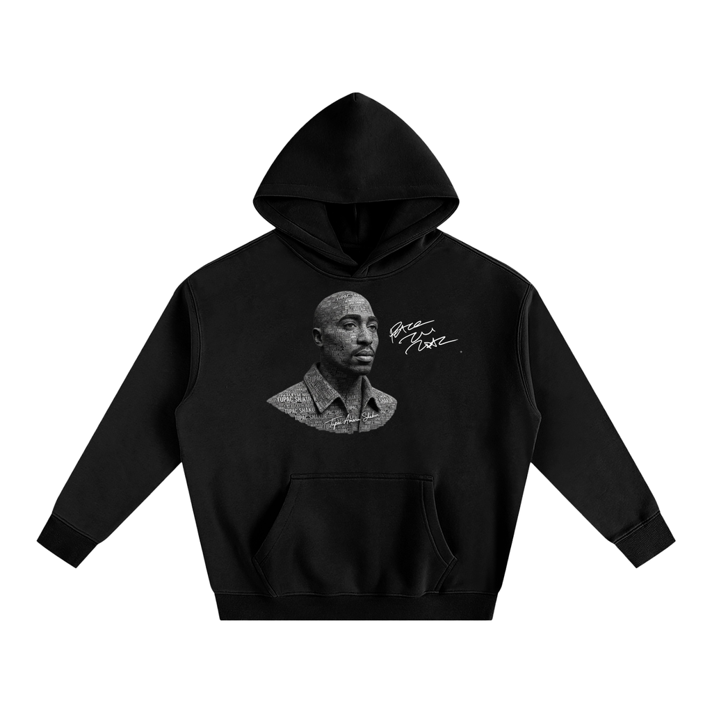 Tupac Shakur Oversize Fleeced Hoodie with Signature