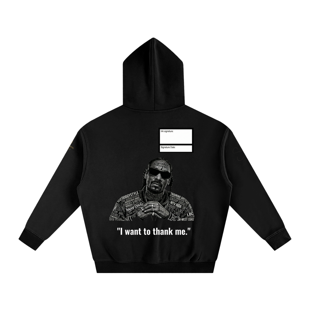 Snoop Dogg Oversize Fleeced Hoodie with Signature and Date Box