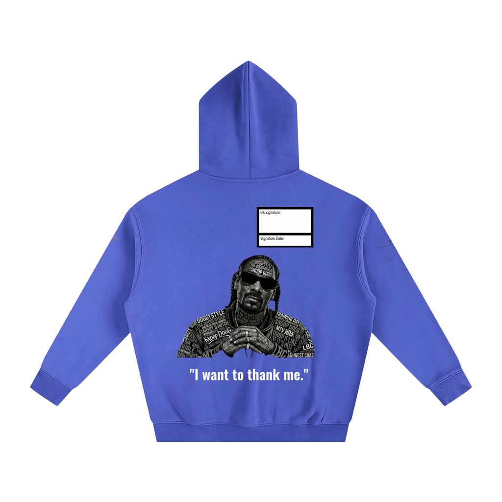 Snoop Dogg Oversize Fleeced Hoodie with Signature and Date Box
