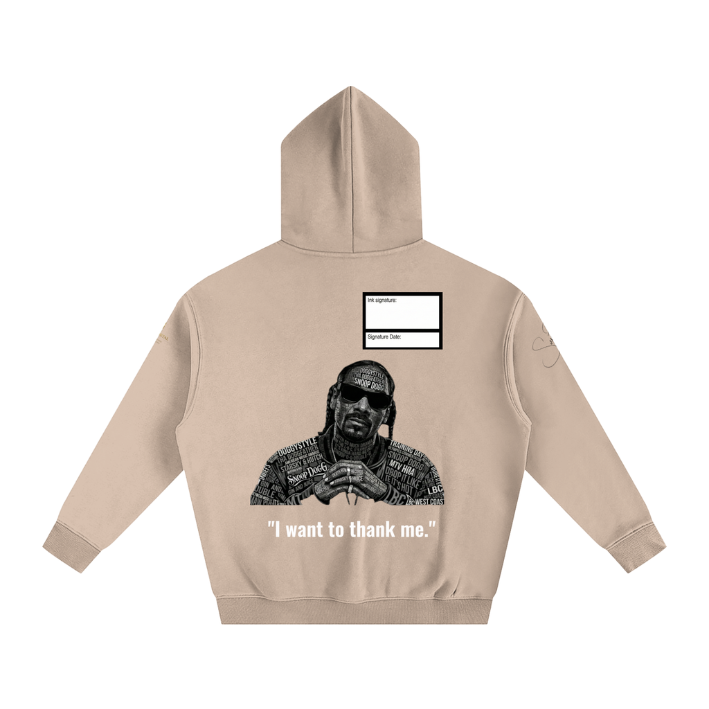 Snoop Dogg Oversize Fleeced Hoodie with Signature and Date Box