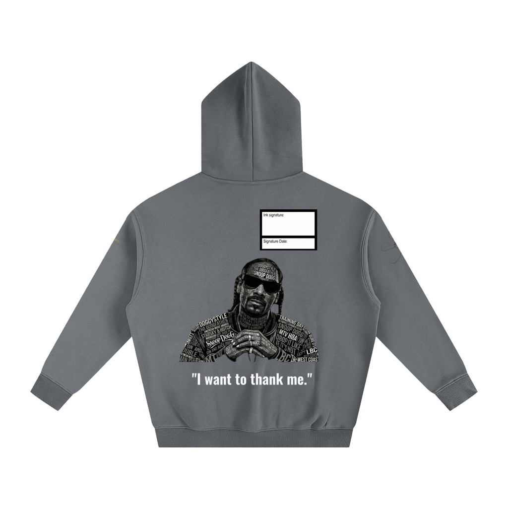 Snoop Dogg Oversize Fleeced Hoodie with Signature and Date Box