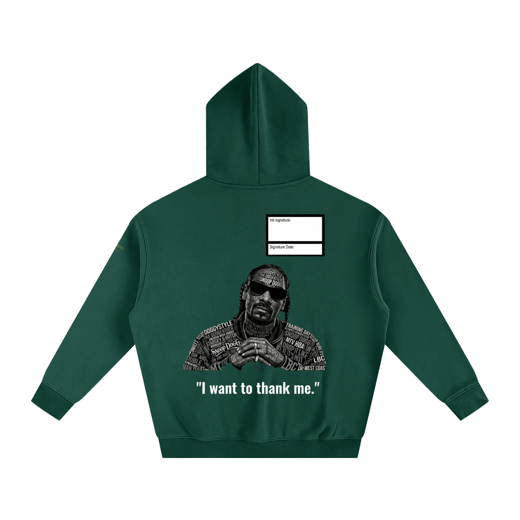 Snoop Dogg Oversize Fleeced Hoodie with Signature and Date Box